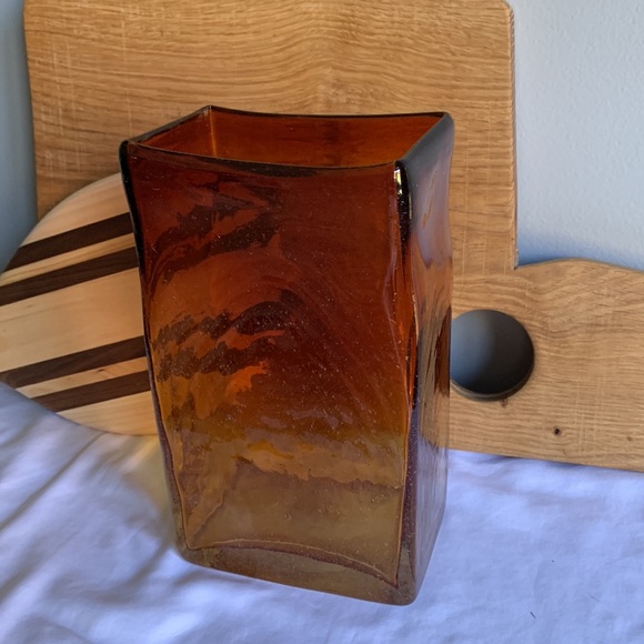 Hand Blown Seeded Glass Vase - Picture 3 of 14